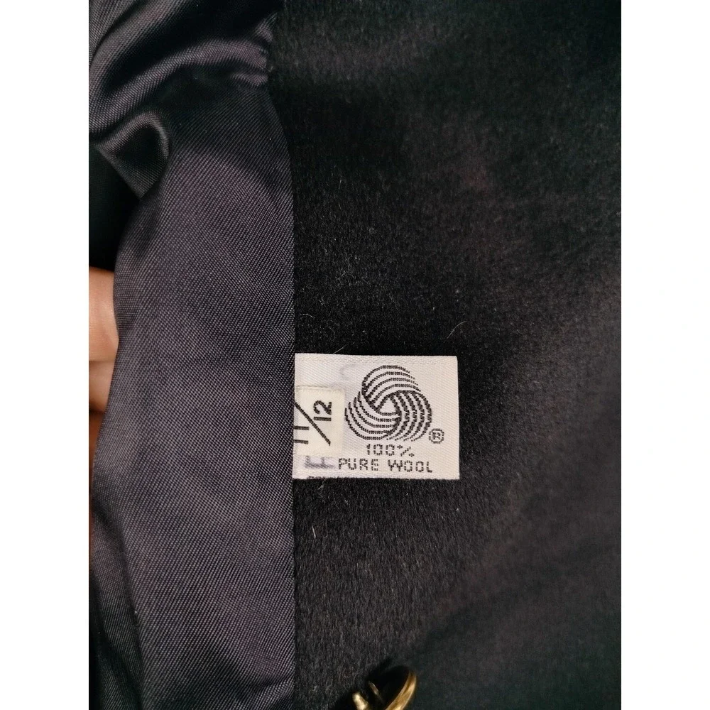 Vintage Forecaster Of Boston Coat Womens Large 11/12 Black Wool Long Overcoat
